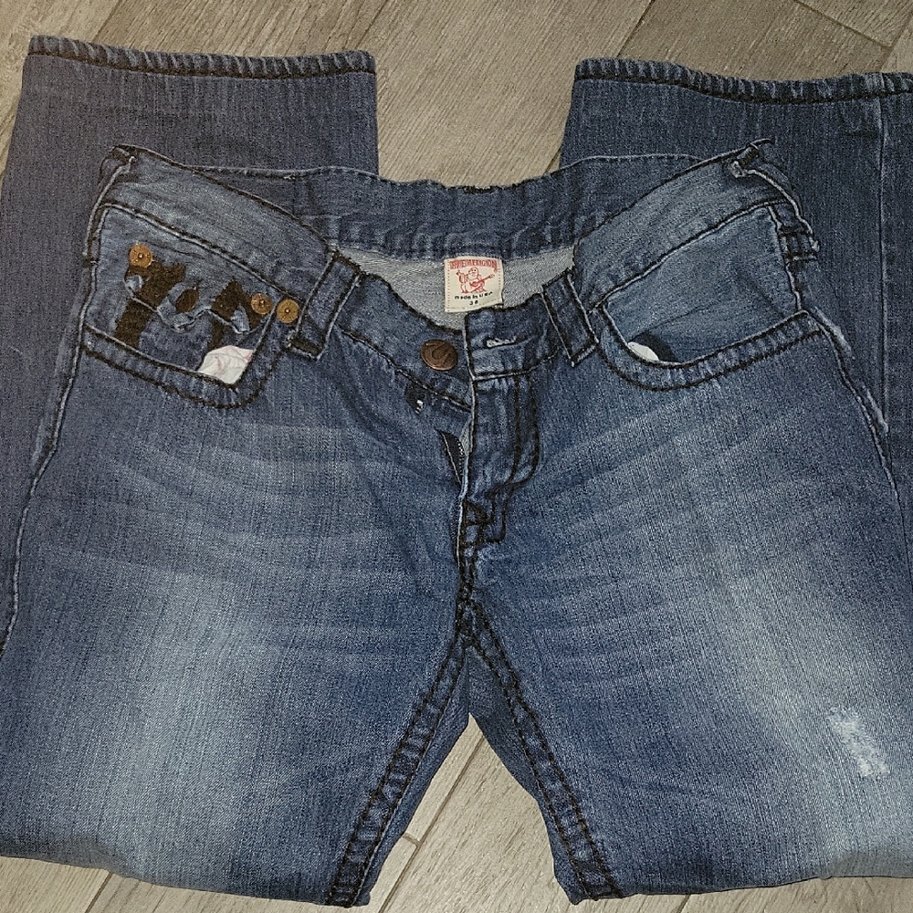 True Religion Men's Blue Straight Jeans
